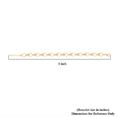 Lussuosa Italian 10K Yellow Gold Rolo Byzantine Chain Bracelet (7.0 - 8.0In) 3.04 Grams
