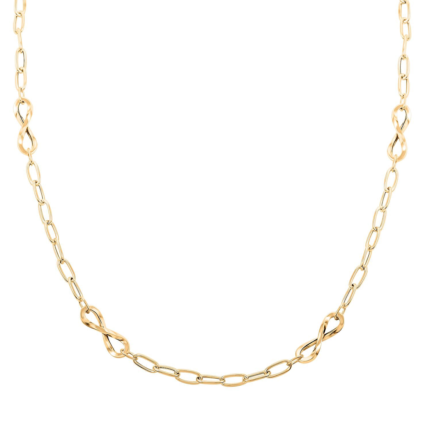 Infinito Link Italian 10K Yellow Gold 6.3mm Necklace 18-20 Inches 4.90 Grams