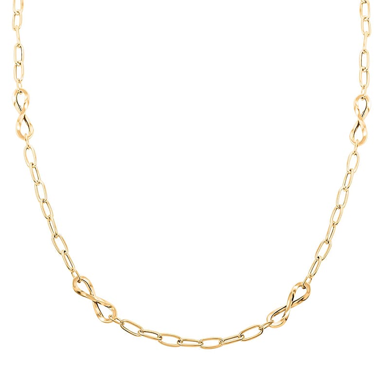 Infinito Link Italian 10K Yellow Gold 6.3mm Necklace 18-20 Inches 4.90 Grams