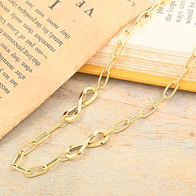 Infinito Link Italian 10K Yellow Gold 6.3mm Necklace 18-20 Inches 4.90 Grams
