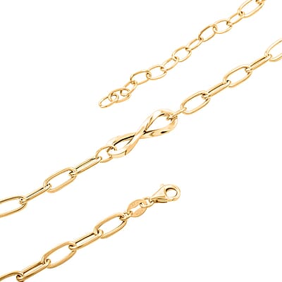 Infinito Link Italian 10K Yellow Gold 6.3mm Necklace 18-20 Inches 4.90 Grams