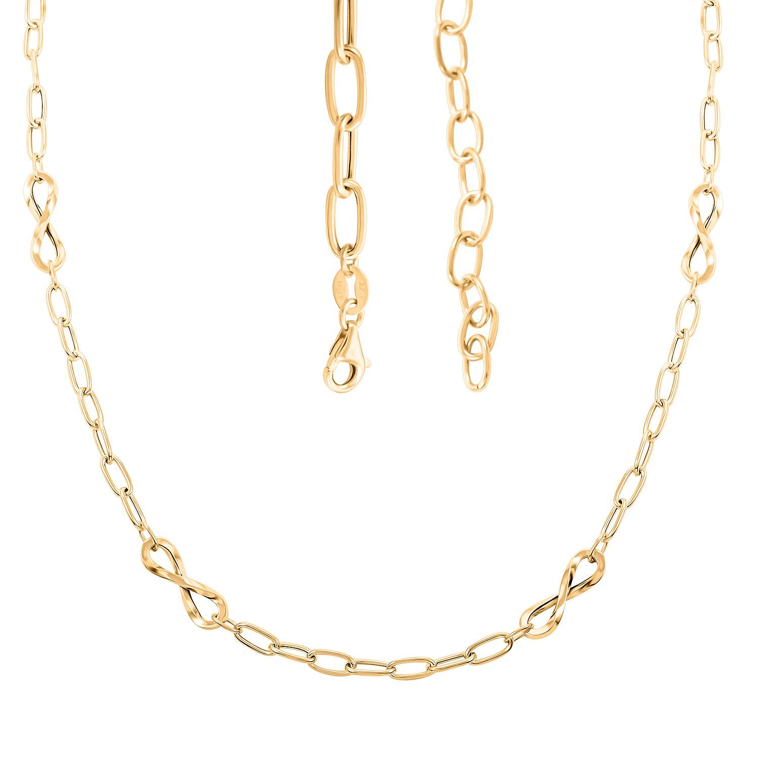 Infinito Link Italian 10K Yellow Gold 6.3mm Necklace 18-20 Inches 4.90 Grams