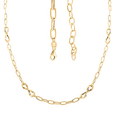 Infinito Link Italian 10K Yellow Gold 6.3mm Necklace 18-20 Inches 4.90 Grams