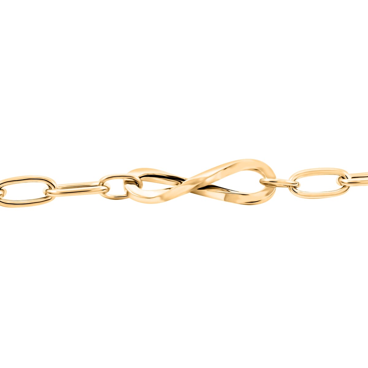 Infinito Link Italian 10K Yellow Gold 6.3mm Chain Bracelet (7.0-8.0In) 2.15 Grams image number 2