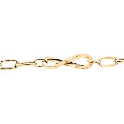 Infinito Link Italian 10K Yellow Gold 6.3mm Chain Bracelet (7.0-8.0In) 2.15 Grams