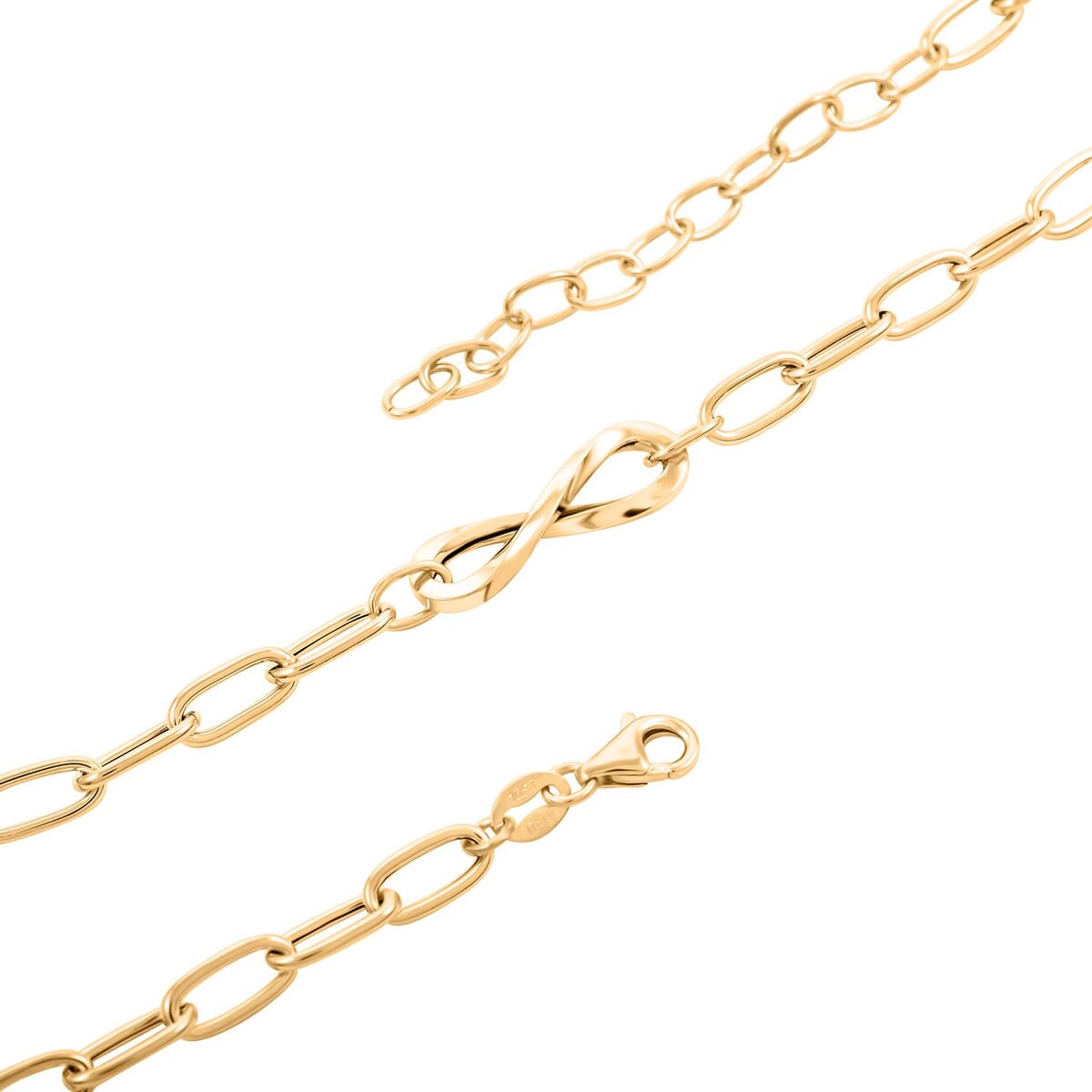 Infinito Link Italian 10K Yellow Gold 6.3mm Chain Bracelet (7.0-8.0In) 2.15 Grams image number 3