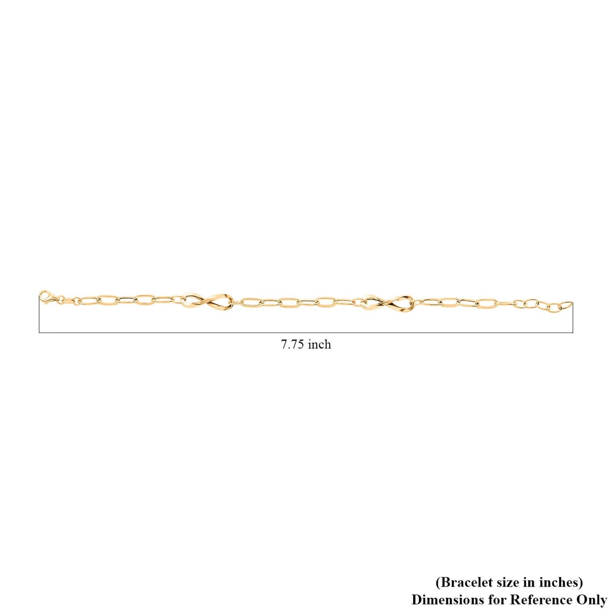 Infinito Link Italian 10K Yellow Gold 6.3mm Chain Bracelet (7.0-8.0In) 2.15 Grams image number 4
