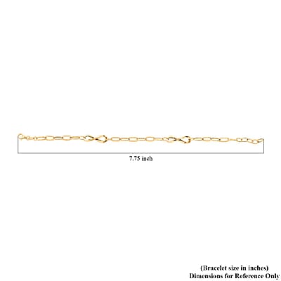 Infinito Link Italian 10K Yellow Gold 6.3mm Chain Bracelet (7.0-8.0In) 2.15 Grams