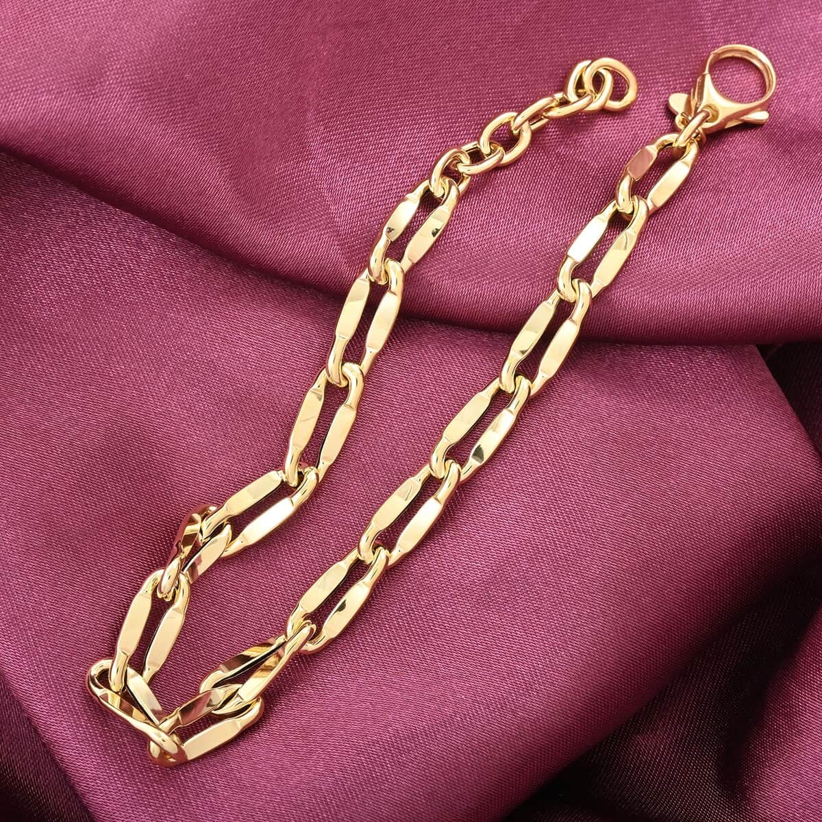 Valentino Spirali Italian 10K Yellow Gold 5.3mm Chain Bracelet (7.0-8.0In) 2.83 Grams image number 1