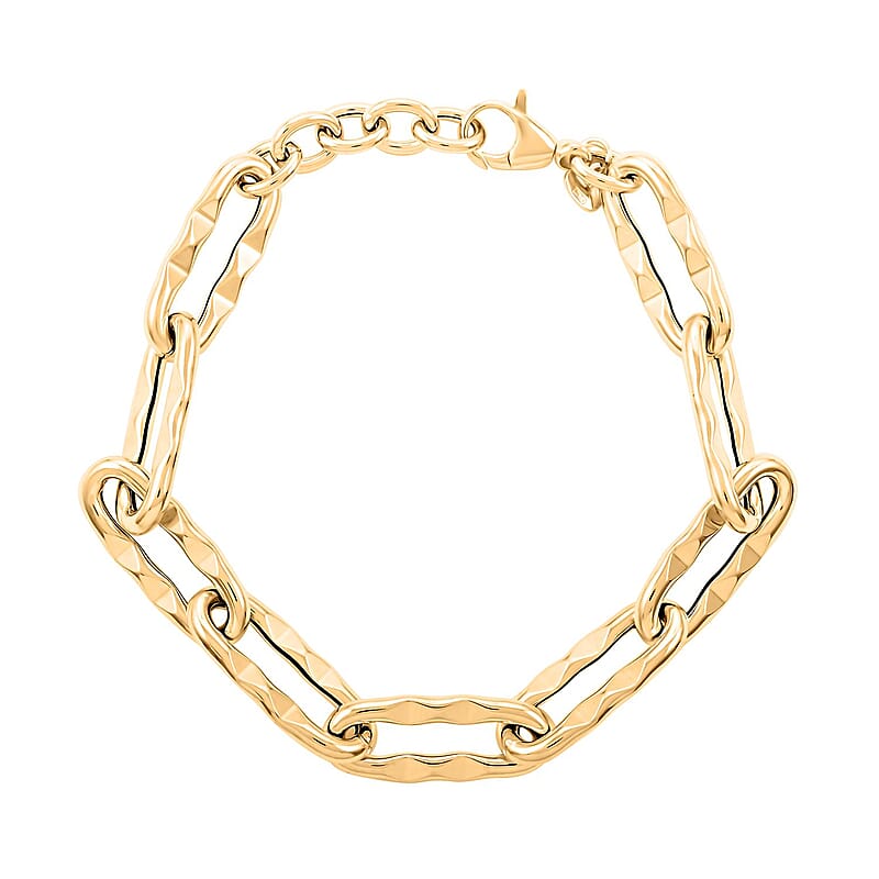 Onda d'oro Italian 10K Yellow Gold 8.2mm Chain Bracelet (7.0-8.0In) 5.15 Grams