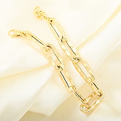 Onda d'oro Italian 10K Yellow Gold 8.2mm Chain Bracelet (7.0-8.0In) 5.15 Grams