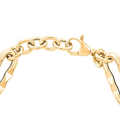 Onda d'oro Italian 10K Yellow Gold 8.2mm Chain Bracelet (7.0-8.0In) 5.15 Grams