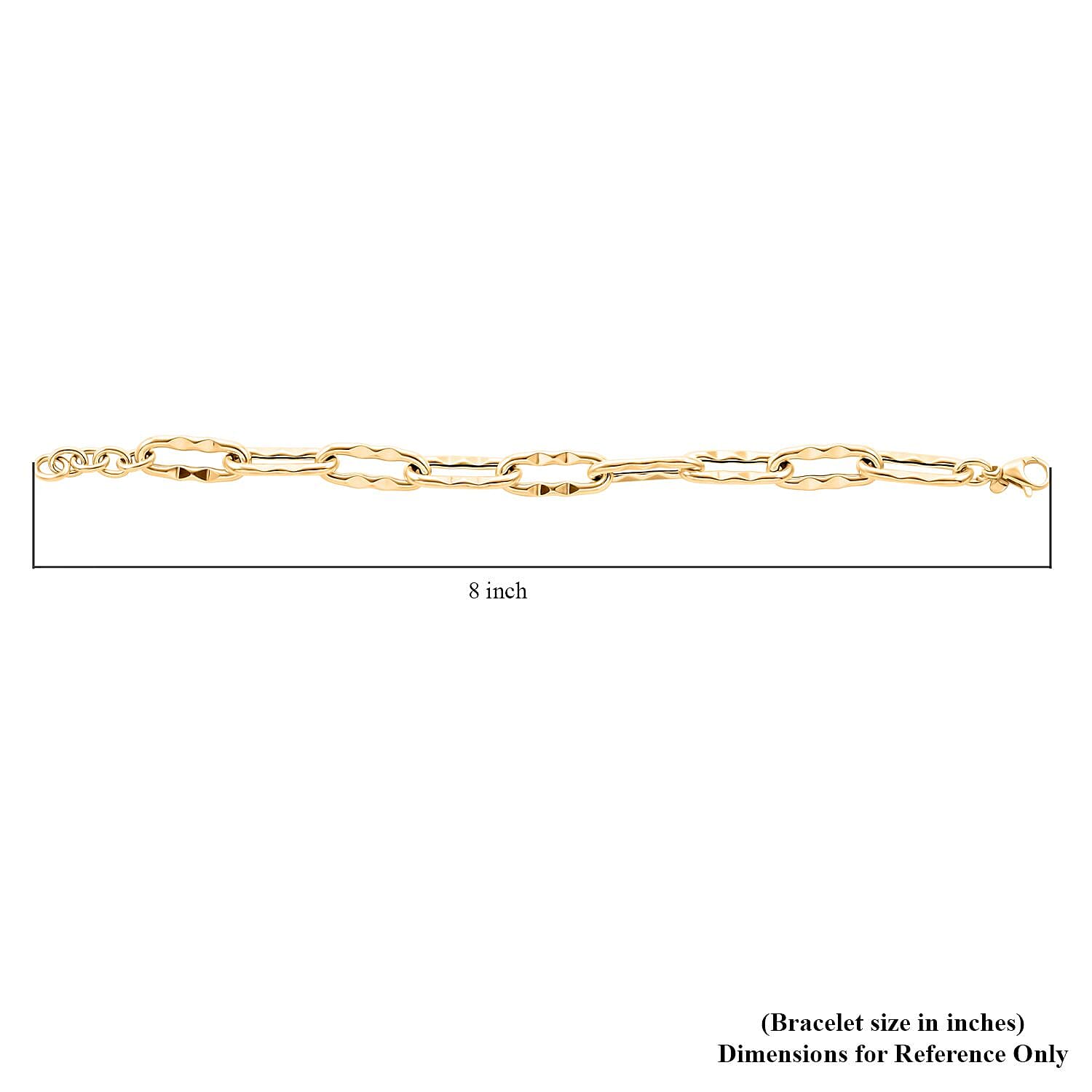 Onda d'oro Italian 10K Yellow Gold 8.2mm Chain Bracelet (7.0-8.0In) 5.15 Grams
