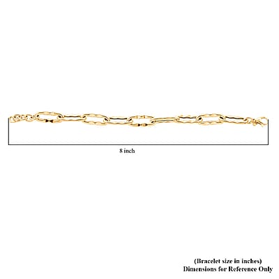 Onda d'oro Italian 10K Yellow Gold 8.2mm Chain Bracelet (7.0-8.0In) 5.15 Grams