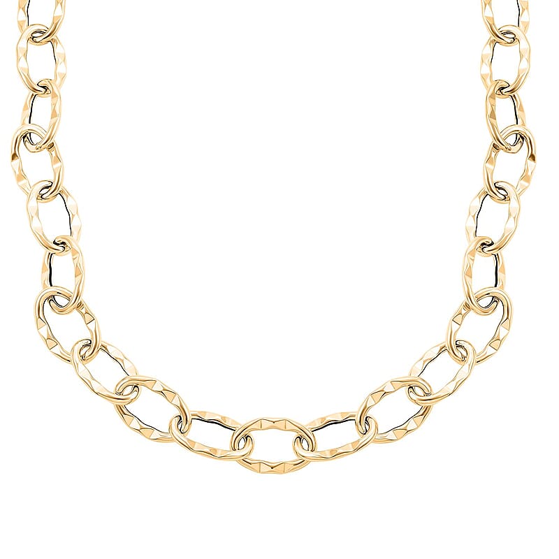 Roma Italian 10K Yellow Gold 13.7mm Chain Necklace 18-20 Inches 12.65 Grams