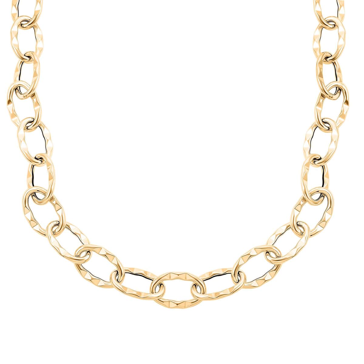 Roma Italian 10K Yellow Gold 13.7mm Chain Necklace 18-20 Inches 12.65 Grams image number 0