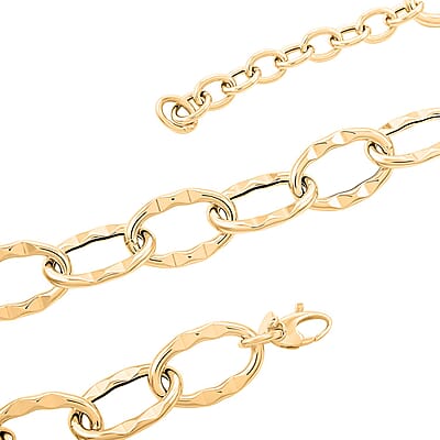 Roma Italian 10K Yellow Gold 13.7mm Chain Necklace 18-20 Inches 12.65 Grams