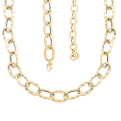 Roma Italian 10K Yellow Gold 13.7mm Chain Necklace 18-20 Inches 12.65 Grams