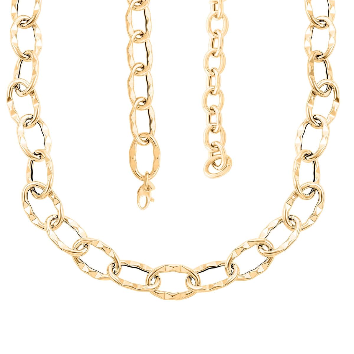 Roma Italian 10K Yellow Gold 13.7mm Chain Necklace 18-20 Inches 12.65 Grams image number 3