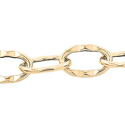 Roma Italian 10K Yellow Gold 13.7mm Chain Bracelet (7.0-8.0In) 5.60 Grams
