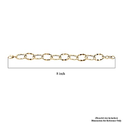 Roma Italian 10K Yellow Gold 13.7mm Chain Bracelet (7.0-8.0In) 5.60 Grams
