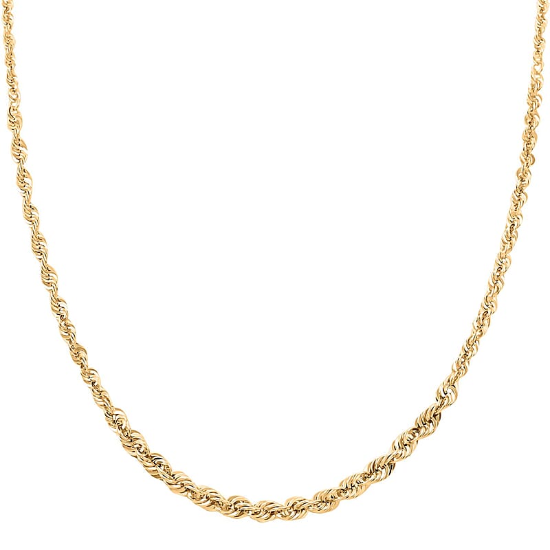 Firenze Rope Italian 10K Yellow Gold Chain Necklace 18-20 Inches 3.54 Grams