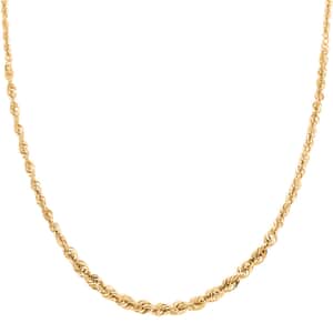 Firenze Rope Italian 10K Yellow Gold Chain Necklace 18-20 Inches 3.54 Grams