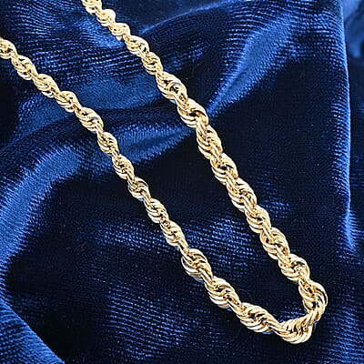 Firenze Rope Italian 10K Yellow Gold Chain Necklace 18-20 Inches 3.54 Grams