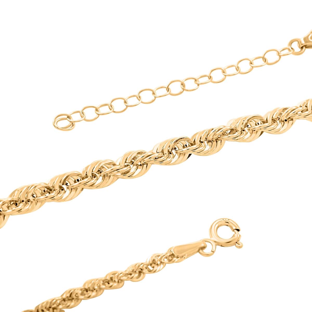 Firenze Rope Italian 10K Yellow Gold Chain Necklace 18-20 Inches 3.54 Grams image number 2
