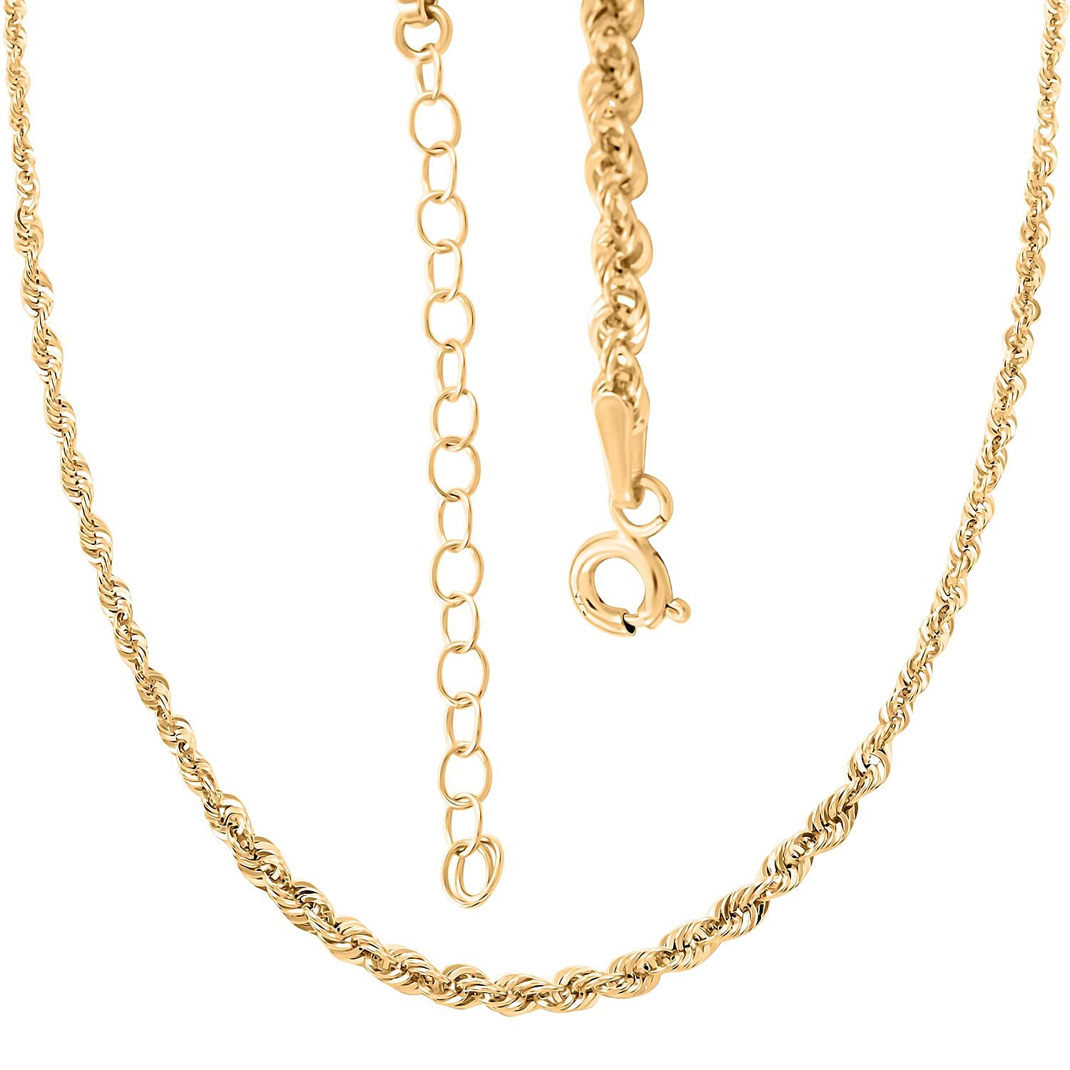 Firenze Rope Italian 10K Yellow Gold Chain Necklace 18-20 Inches 3.54 Grams