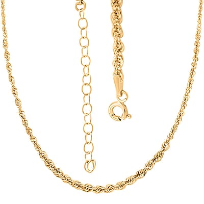 Firenze Rope Italian 10K Yellow Gold Chain Necklace 18-20 Inches 3.54 Grams