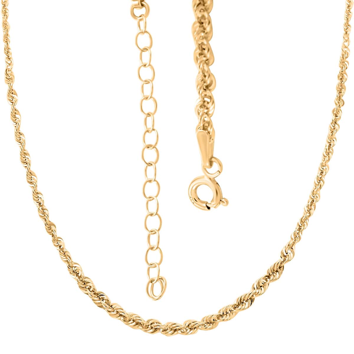Firenze Rope Italian 10K Yellow Gold Chain Necklace 18-20 Inches 3.54 Grams image number 3