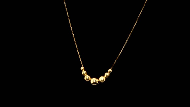 Sette Sfere Italian 14K Yellow Gold Chain Necklace 18-20 Inches 0.87 Grams