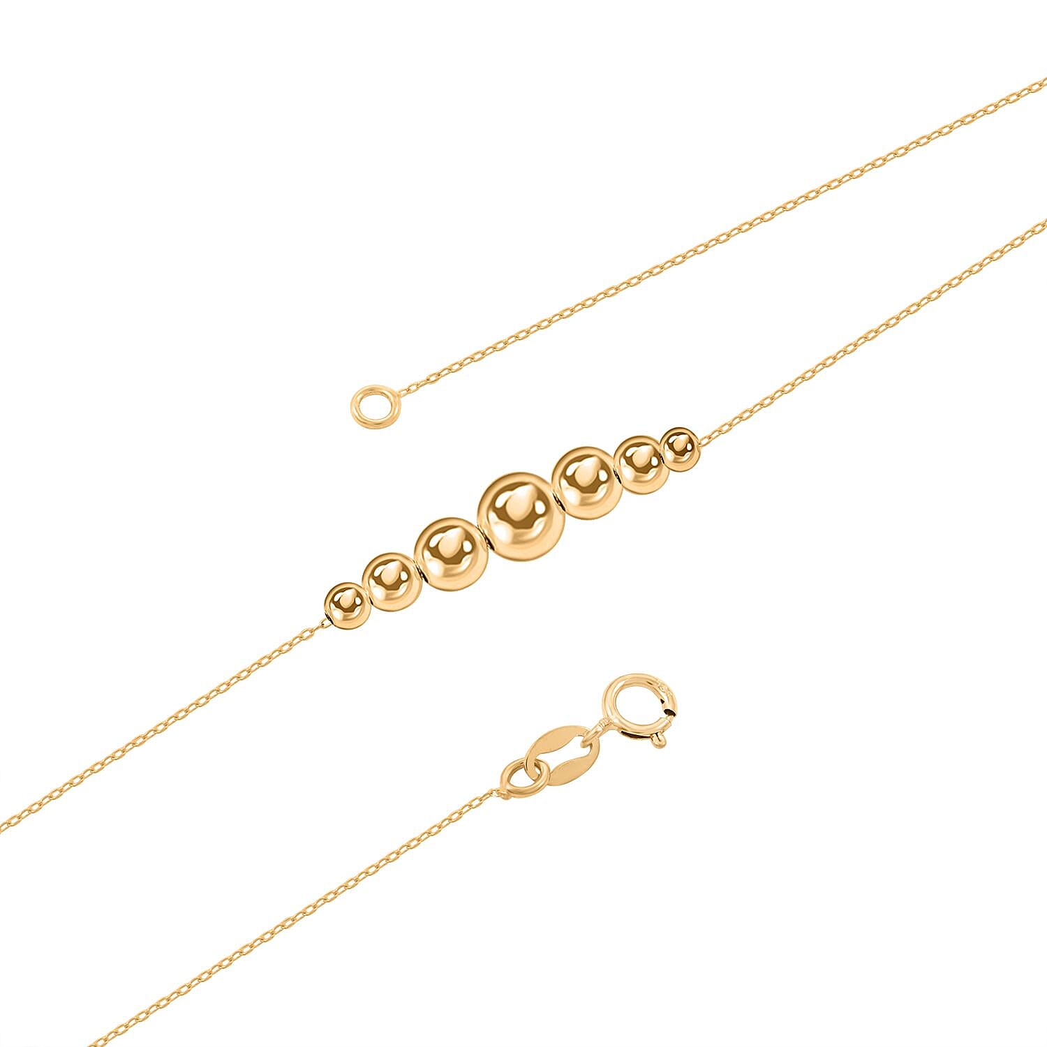 Sette Sfere Italian 14K Yellow Gold Chain Necklace 18-20 Inches 0.87 Grams