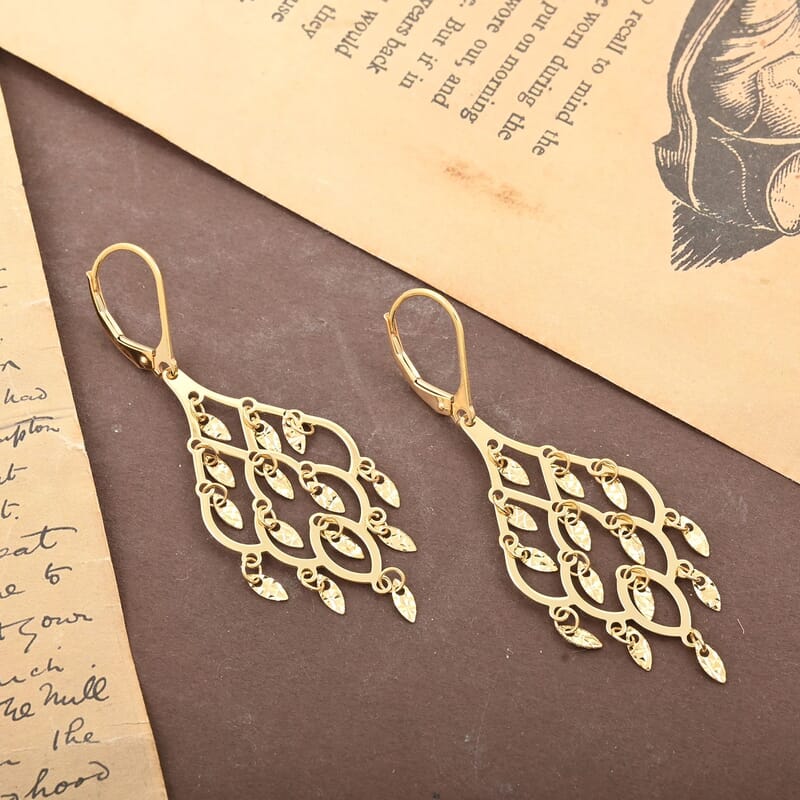 Candelabro Italian 10K Yellow Gold Earrings 2.39 Grams