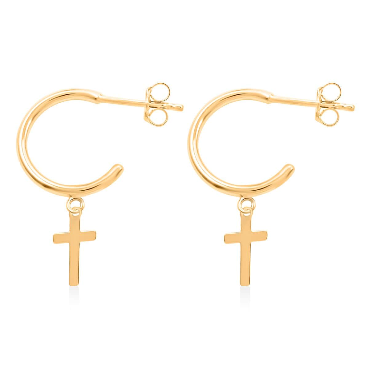 Croce Italian 10K Yellow Gold Earrings 0.94 Grams image number 3