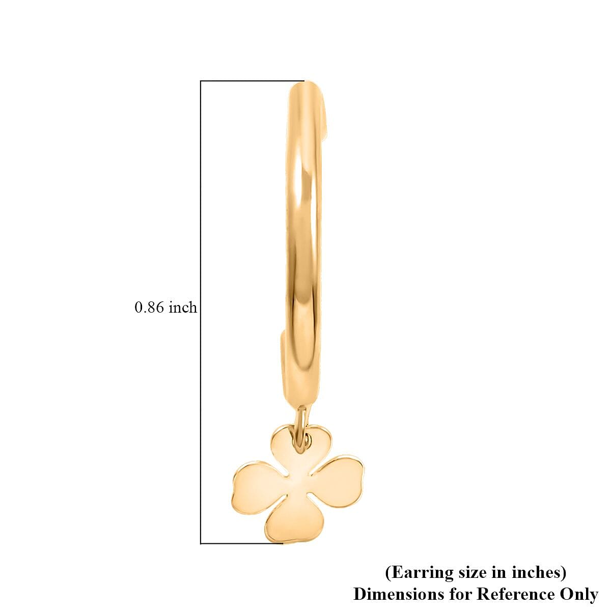 Quadrifoglio Italian 10K Yellow Gold Earrings 0.95 Grams