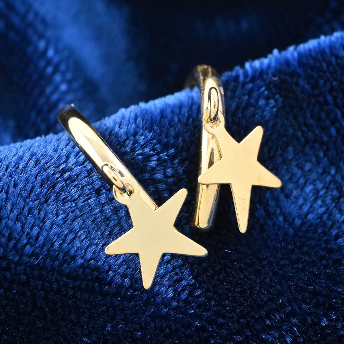 Stelle Italian 10K Yellow Gold Earrings 0.93 Grams image number 1