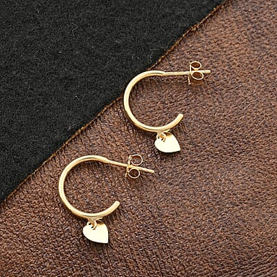 Cuore Italian 10K Yellow Gold Earrings 0.95 Grams
