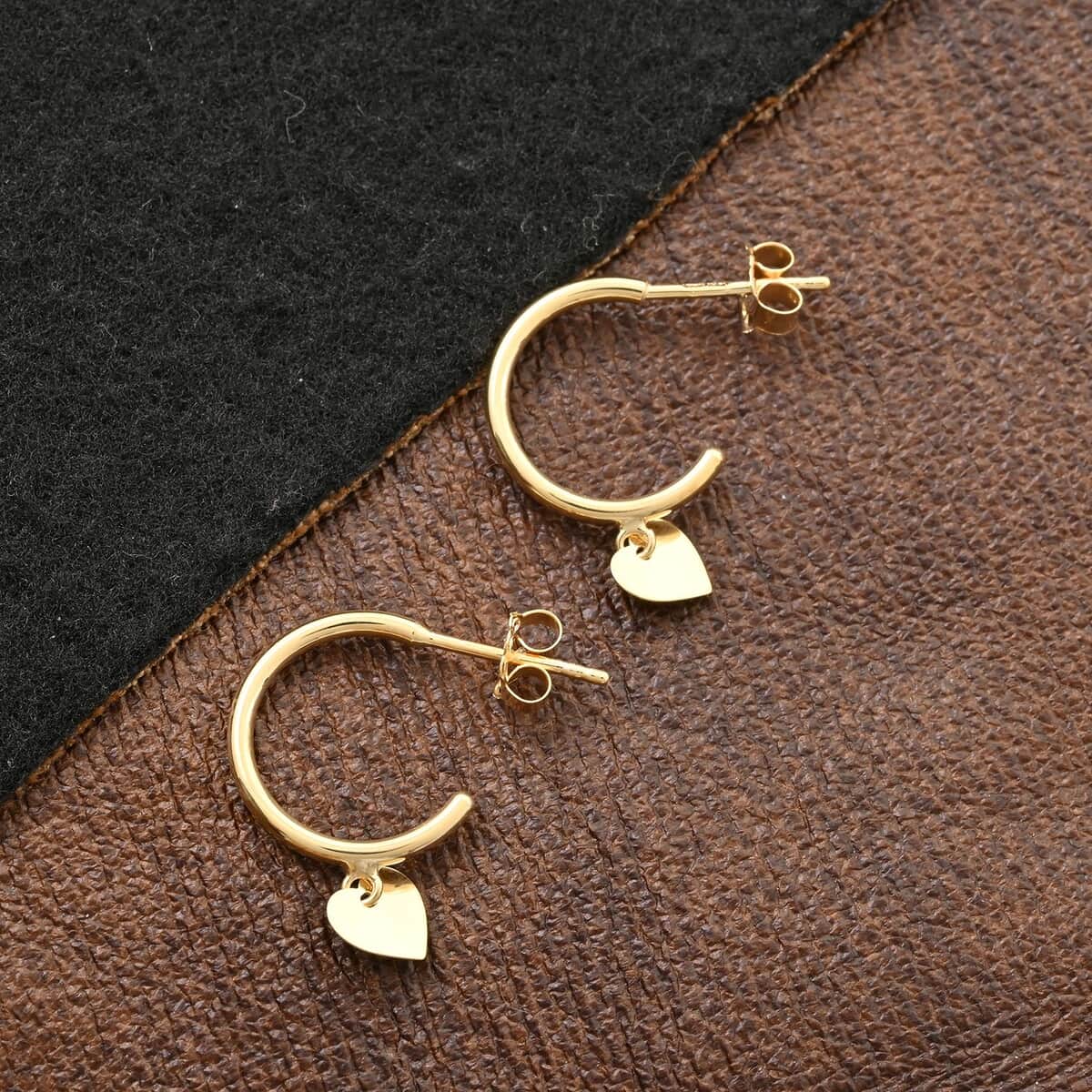 Cuore Italian 10K Yellow Gold Earrings 0.95 Grams image number 1