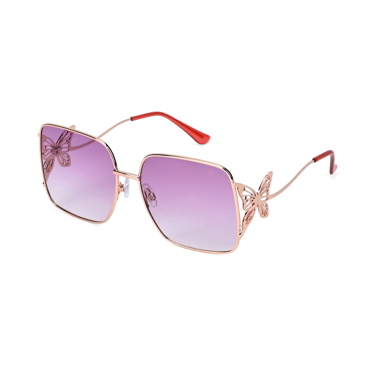 Butterfly Design UV400 Polarized Sunglass with Storage Bag- Pink Gray image number 0