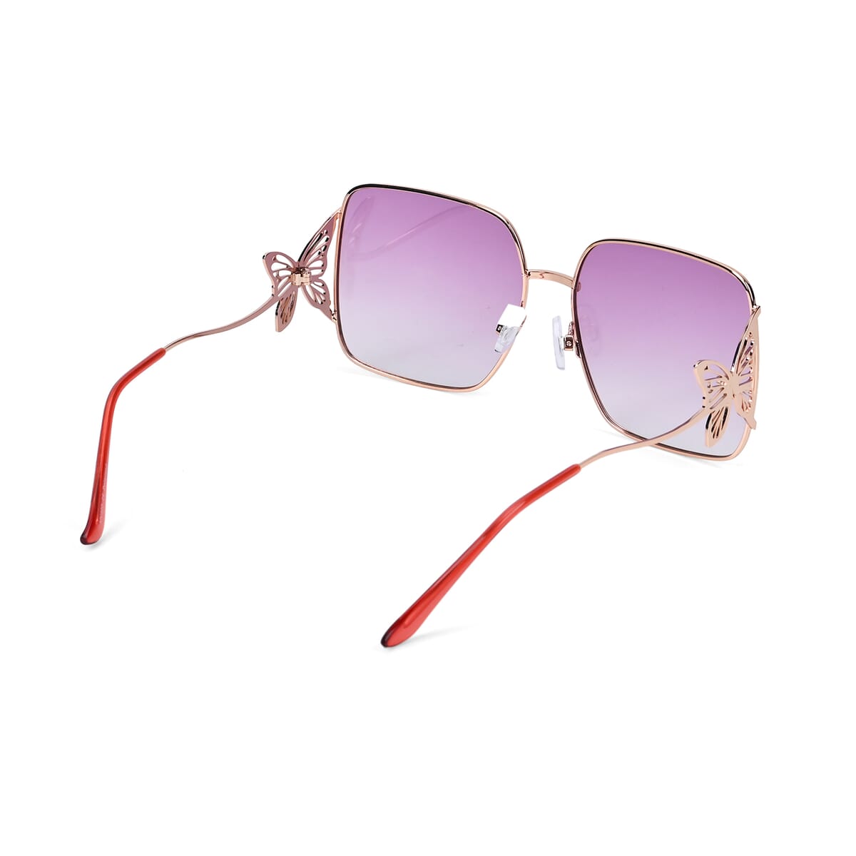 Butterfly Design UV400 Polarized Sunglass with Storage Bag- Pink Gray image number 2