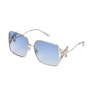 Butterfly Design UV400 Polarized Sunglass with Storage Bag- Light Blue
