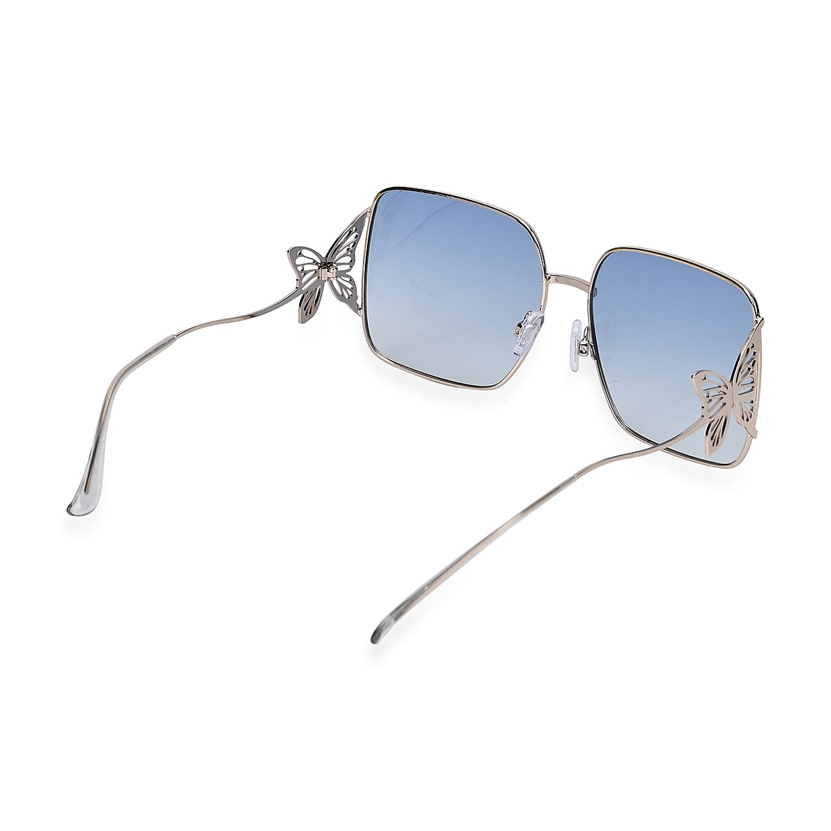 Butterfly Design UV400 Polarized Sunglass with Storage Bag- Light Blue image number 2