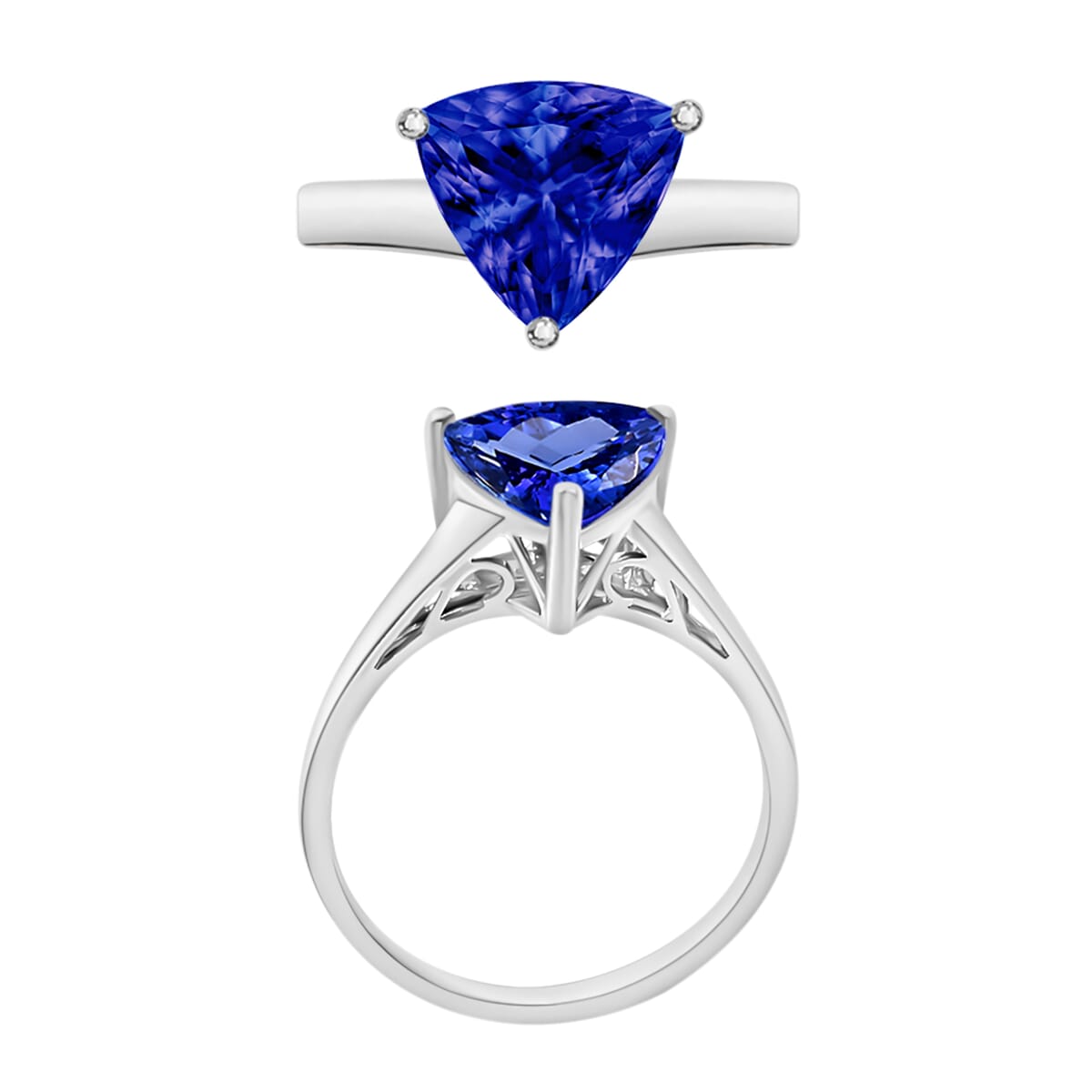 Rhapsody 950 Platinum AAAA Tanzanite Solitaire Ring (Size 10.0) 5.50 Grams 2.90 ctw image number 3