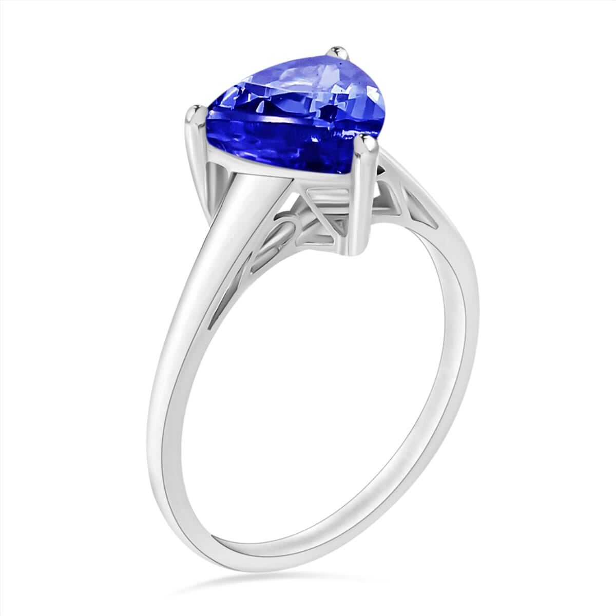Rhapsody 950 Platinum AAAA Tanzanite Solitaire Ring (Size 4.0) 5.50 Grams 2.90 ctw image number 2