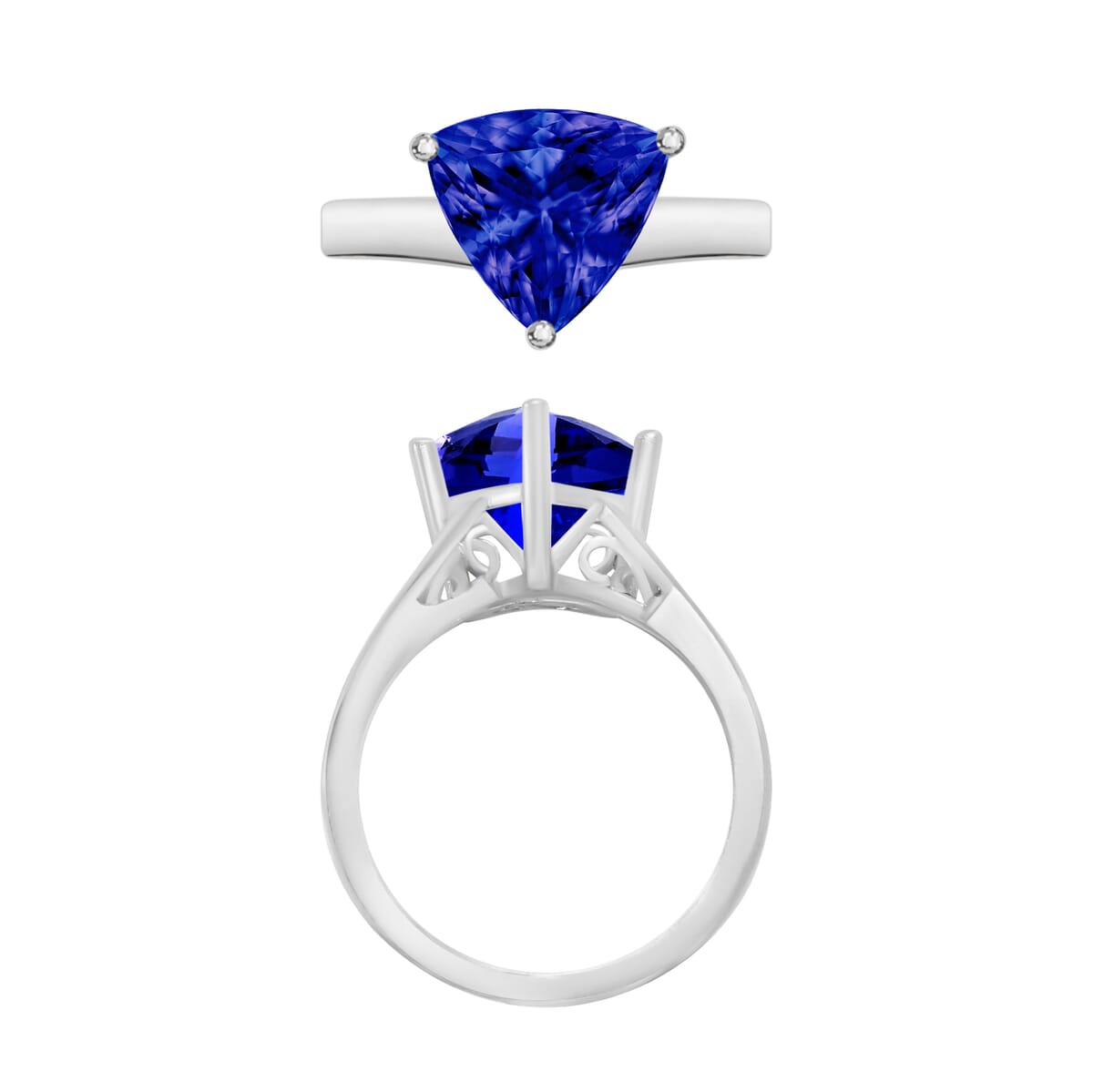 Rhapsody 950 Platinum AAAA Tanzanite Solitaire Ring (Size 8.5) 5.50 Grams 2.90 ctw image number 1