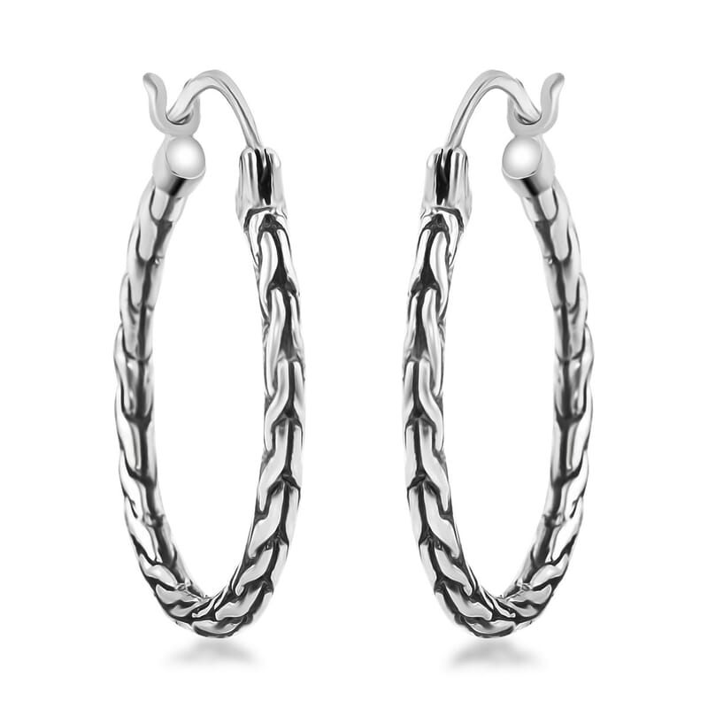 Bali Legacy Sterling Silver Tulang Naga Earrings 6.55 Grams