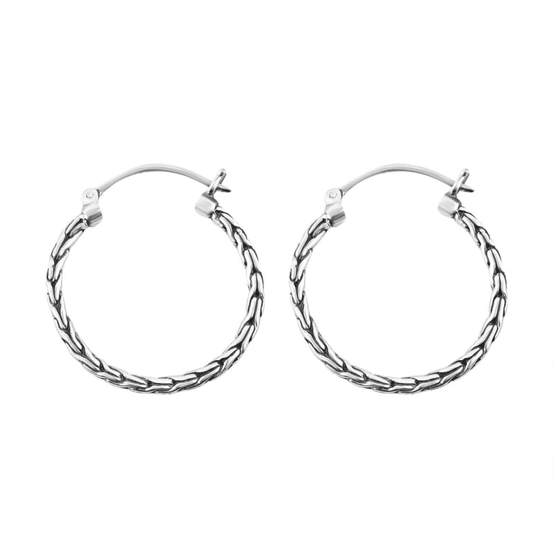 Bali Legacy Sterling Silver Tulang Naga Earrings 6.55 Grams
