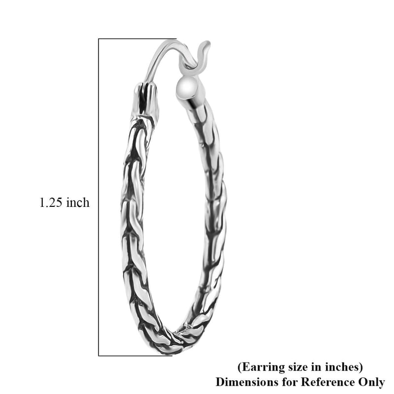 Bali Legacy Sterling Silver Tulang Naga Earrings 6.55 Grams